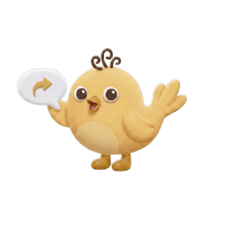 The Follow Up, a butter yellow clay bird holding a speech bubble